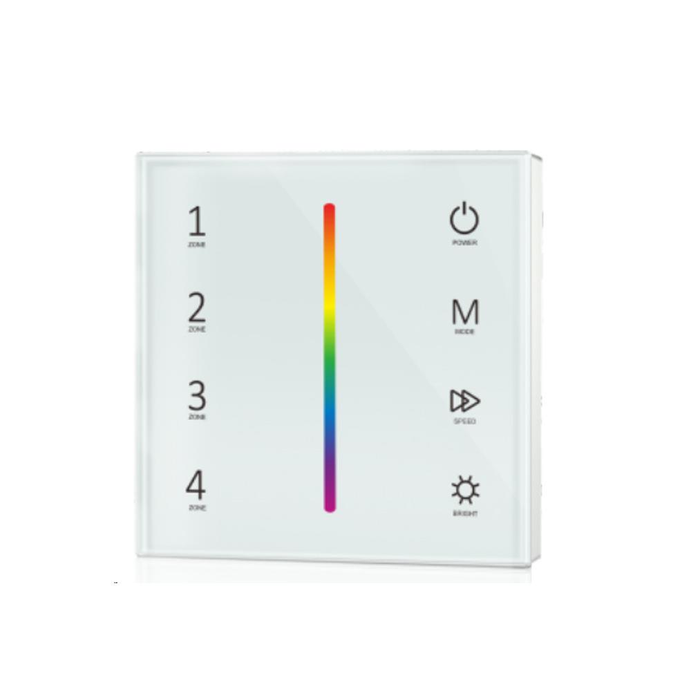 钢化玻璃触摸⾯板DMX主控T13-1 4区RGB控制器和弦⾳指示灯解码器