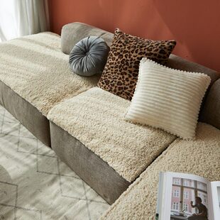 偏爱集沙发垫轻奢风现代简约羊毛皮草高端北欧防滑沙发套定做坐垫