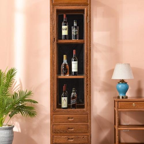 鸡翅木书柜组合书房明式书架全实木酒柜带玻璃门中式红木家具书橱