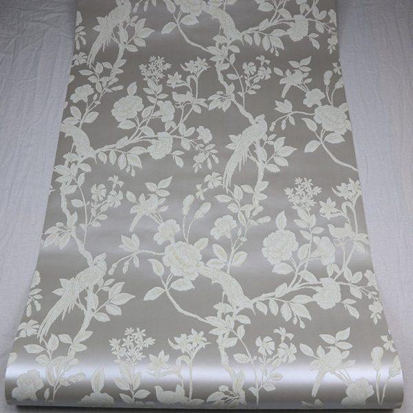 维思戴克进口墙纸现货纯纸换鸟新中式背景墙卧室客厅玄关高档壁纸