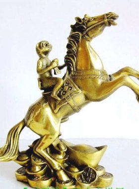 铜元宝立马封侯马上封侯马摆件客厅书房办公室桌面摆设工艺礼品