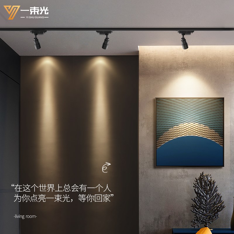 一束光射灯8/10度调焦吸顶客厅密室博物馆造景明装可调角度照画灯