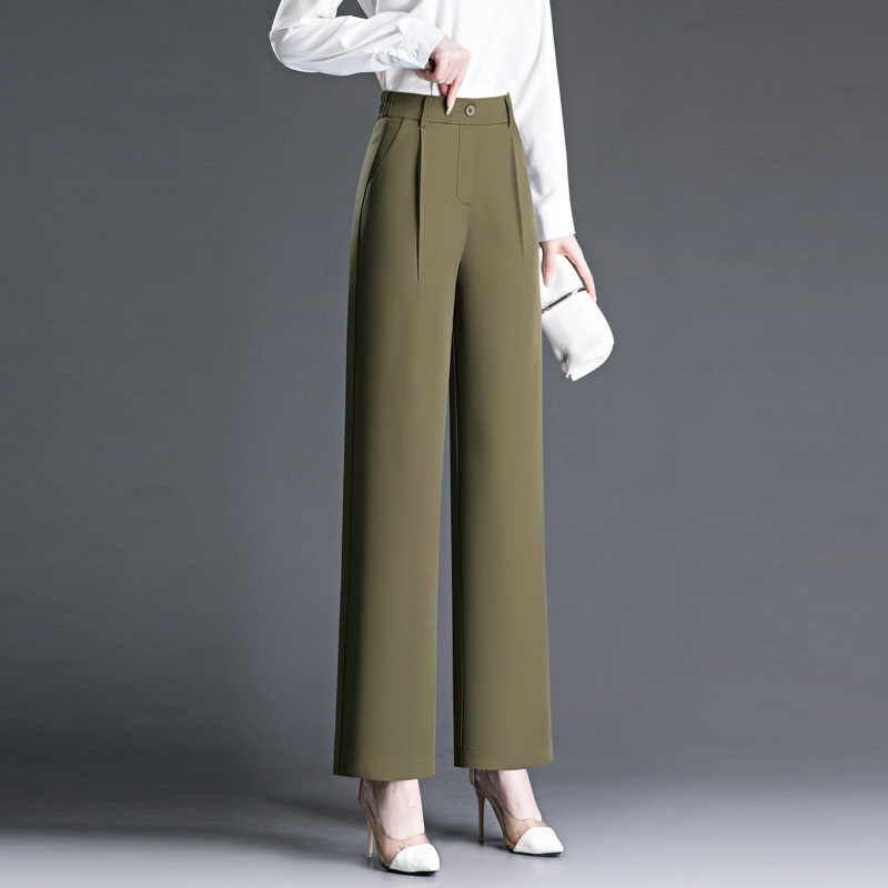 高腰阔腿裤女2026春季新款宽松垂感显瘦休闲西装裤通勤风直筒长裤