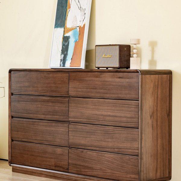 全实木斗柜黑胡桃木八斗橱北欧现代卧室储物收纳柜高款电视柜客厅,住宅家具,斗柜,淘宝优惠券,粉丝福利购,淘宝优惠卷