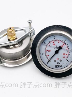 EN837-1充油压力表063轴向带边压力表0-6MPa气压表860psi螺纹G1/4