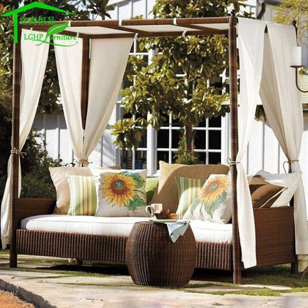 户外编藤躺床 浪漫艺术躺床 露天带纱幔沙发床 创意编藤床,住宅家具,躺床,淘宝优惠券,粉丝福利购,淘宝优惠卷
