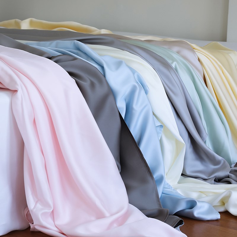 花时间生活夏季新款简约纯色60SC莱赛尔天丝床单单件凉感床上用品
