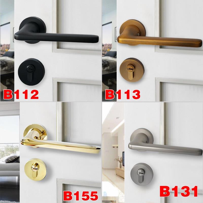 室内门锁家用锁具实木门卧室金色门锁G房间静音北欧现代磁吸门把