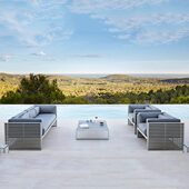 户外休闲沙发铝制室外阳台别墅单人休闲椅庭院露天轻奢风外摆家具