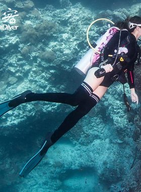 ZCCO 潜水袜长筒女生过膝袜自由潜长袜保暖游泳高筒胶袜 2mm