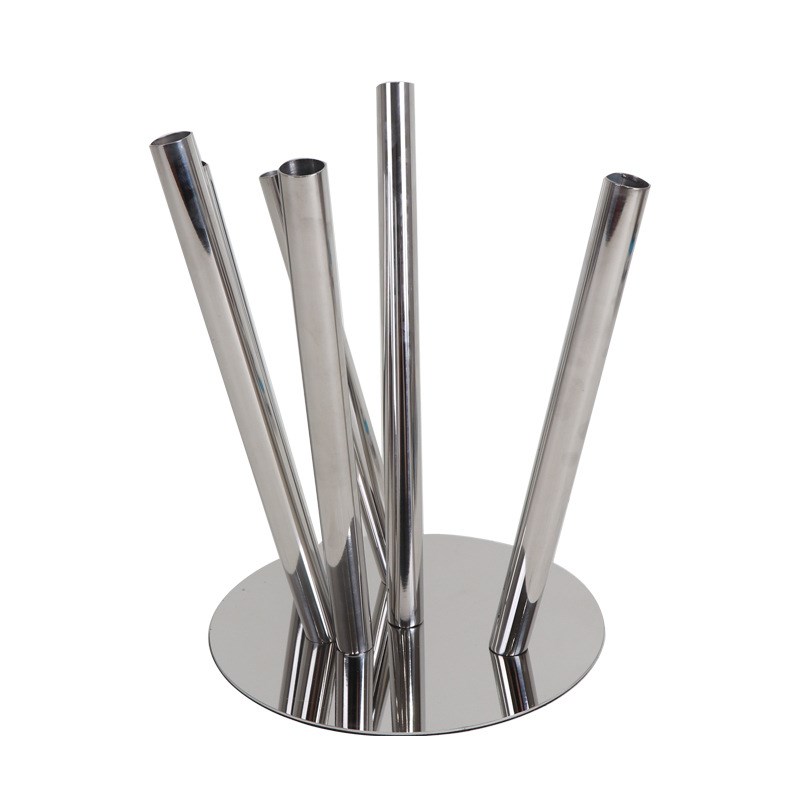 北欧简约创意V字形不锈钢花器样板间售楼处茶几装饰插花花瓶摆件