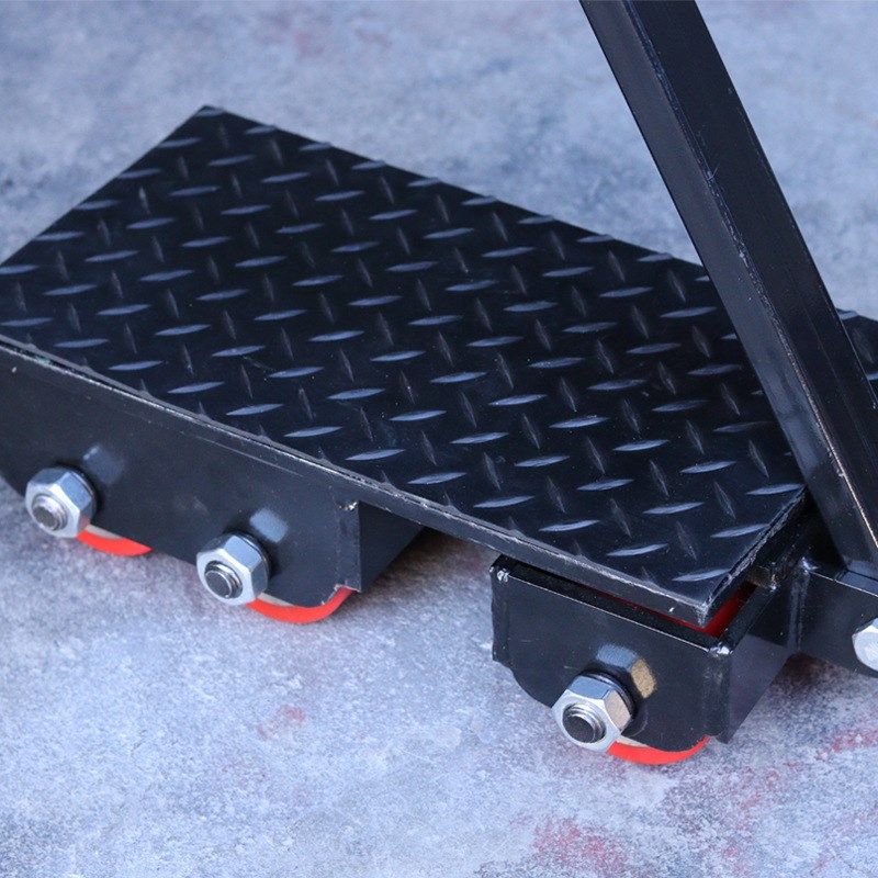 搬运坦克车转向重型地牛8T12T15T24T胶轮钢轮180旋转重搬运推车