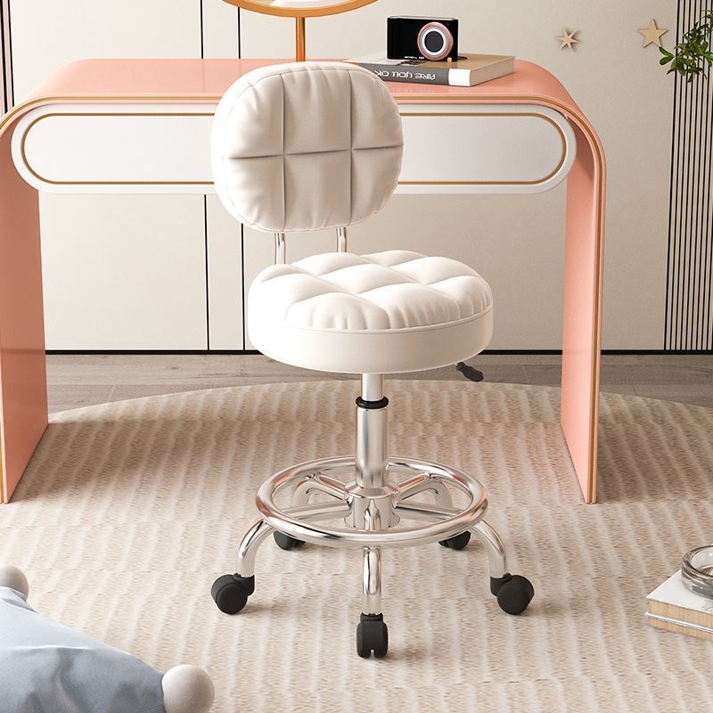 梳妆美甲吧台可旋转升降可移动靠背柔软家用圆凳滑轮化妆理发专用