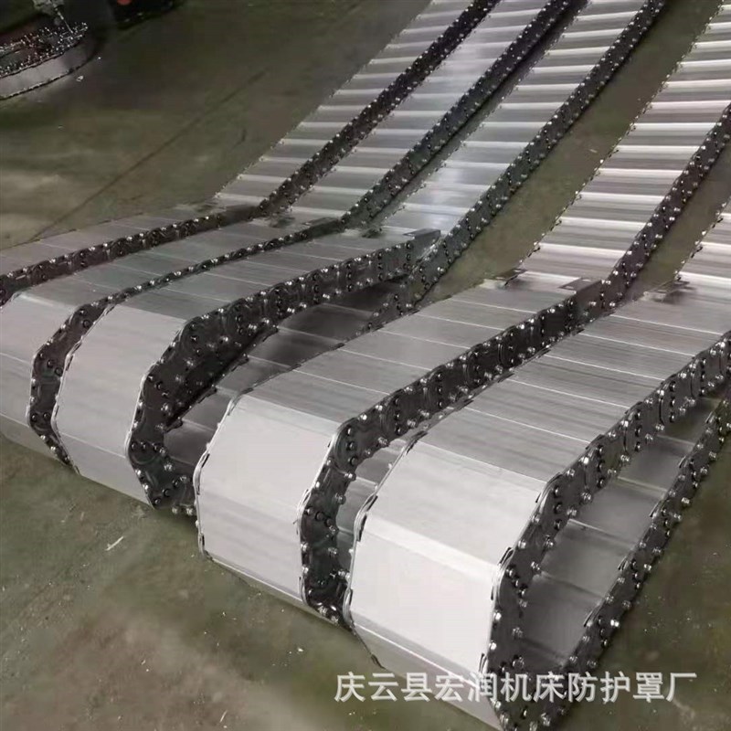 机床附件桥式穿线钢制坦克链 厂家供应全封电缆油管镀锌钢铝拖链
