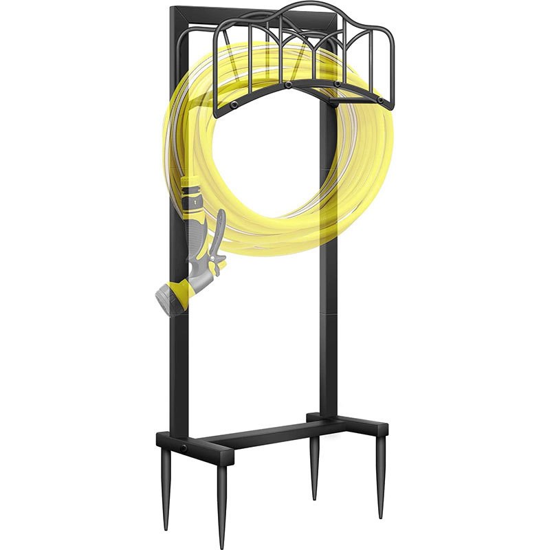 花园软管支架可拆卸金属软管支架立式重型水管挂架花园软管收纳架