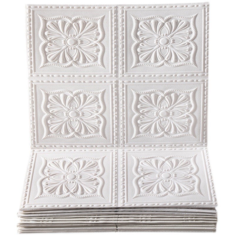 欧式3D立体浮雕墙贴纸客厅电视背景墙装饰壁纸自粘防水天花板贴纸