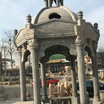 石雕凉亭欧式风格石亭别墅小区庭院大理石罗马柱亭子厂家供应