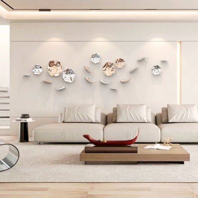 优雪家居锦鲤鱼荷叶客厅装饰沙发背景墙金属壁挂卧室玄关走廊墙饰,家居饰品,壁饰,淘宝优惠券,粉丝福利购,淘宝优惠卷