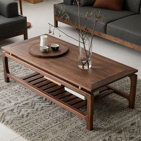 北欧轻黑胡桃木全实木茶几新中式现简约樱桃木原木客厅家用茶台,商业/办公家具,茶台/茶桌,淘宝优惠券,粉丝福利购,淘宝优惠卷