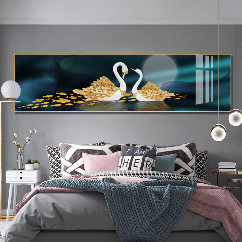 主卧床头画卧室装饰画房间挂画客厅背景墙墙面壁画轻奢现代简约
