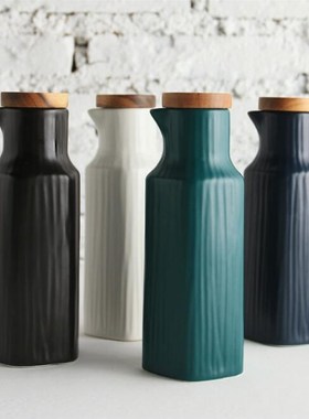 北欧样板间创意厨房摆件陶瓷油壶酱油醋瓶油瓶醋壶调味壶软装陈设