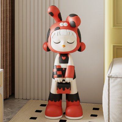 奶油风网红落地摆件家居客厅电视柜沙发旁潮玩装饰品乔迁新居礼物,家居饰品,落地摆件,淘宝优惠券,粉丝福利购,淘宝优惠卷