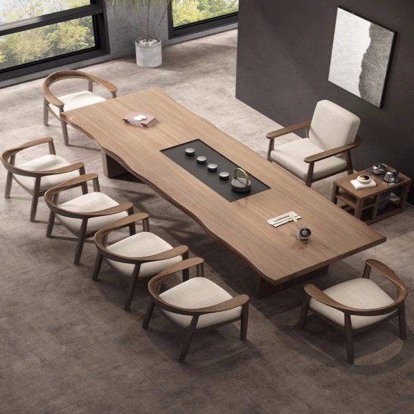 新中式轻奢家用茶台大板桌茶盘一体泡茶桌椅组合现简约实木茶桌,商业/办公家具,茶台/茶桌,淘宝优惠券,粉丝福利购,淘宝优惠卷