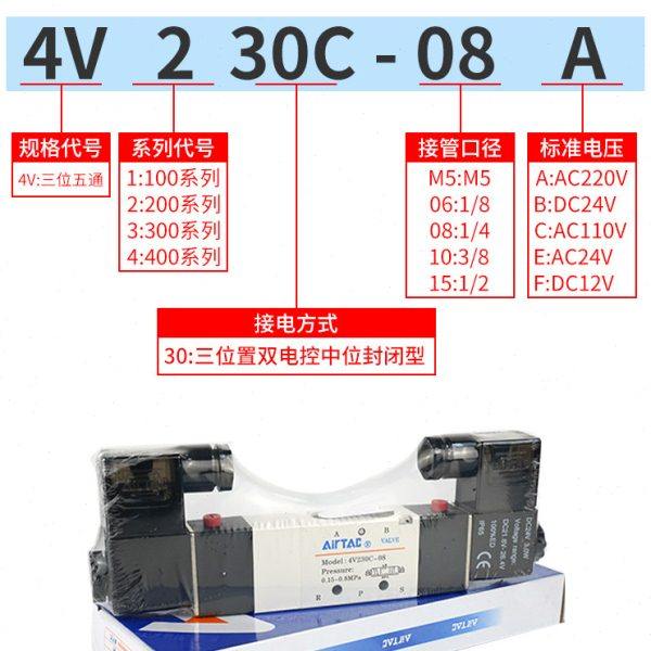 亚德客电磁阀4V130C/4V230C/4V330C/4V430C-06-08-10-15-DC24V,标准件/零部件/工业耗材,其他气动元件,淘宝优惠券,粉丝福利购,淘宝优惠卷