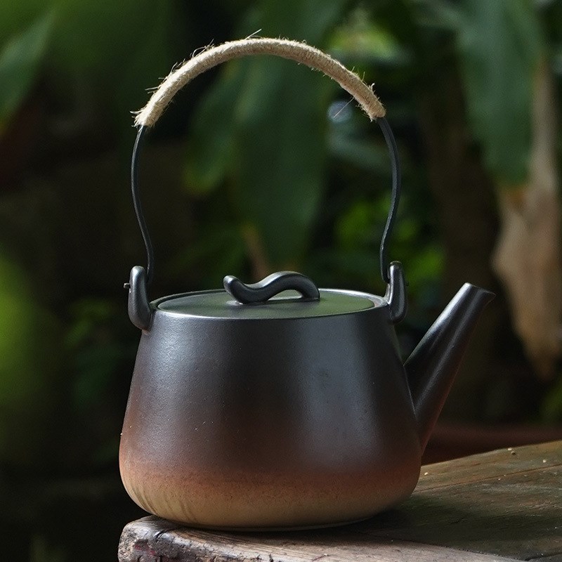 ALJ6家用白泥煮茶壶明火烧水壶苏打釉泡茶煮茶器窑变电陶炉陶壶提