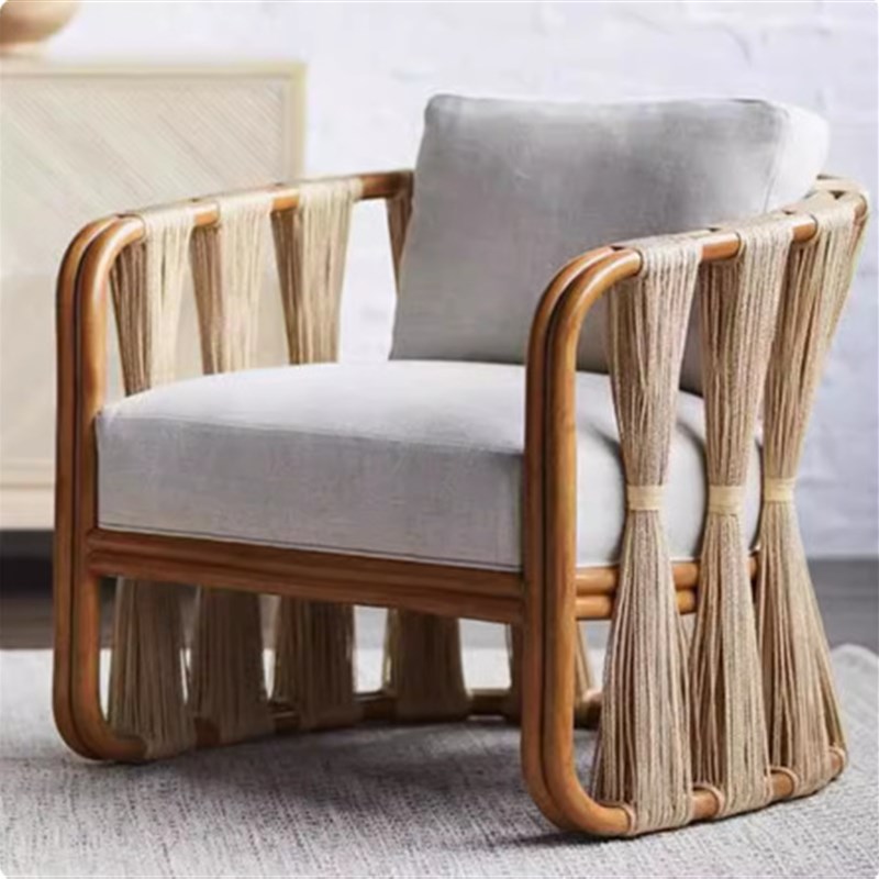 北欧户外藤编沙发阳台客厅休闲复古风藤制沙发庭院花园户外家具