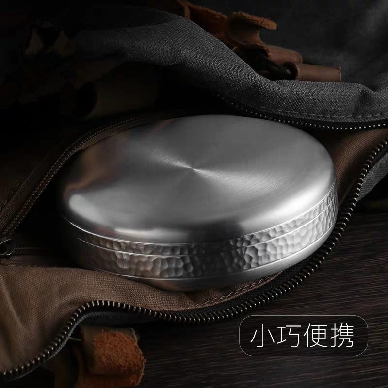 便携锡罐扁平车载茶叶罐纯锡金属密封保鲜罐小号茶仓白茶饼茶具