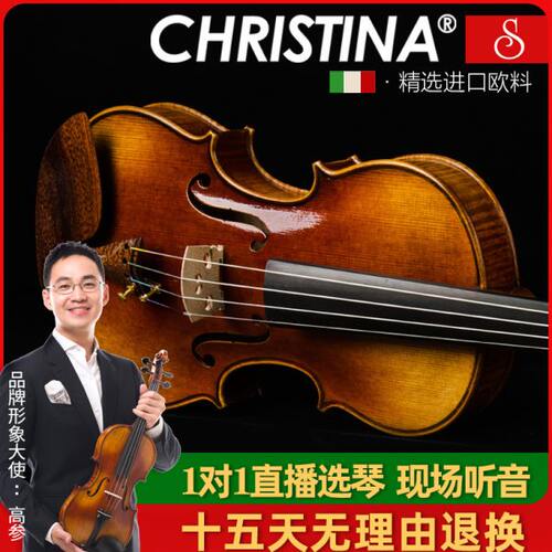 克莉丝蒂娜小提琴S600B进口欧料专业演奏独板手工小提琴