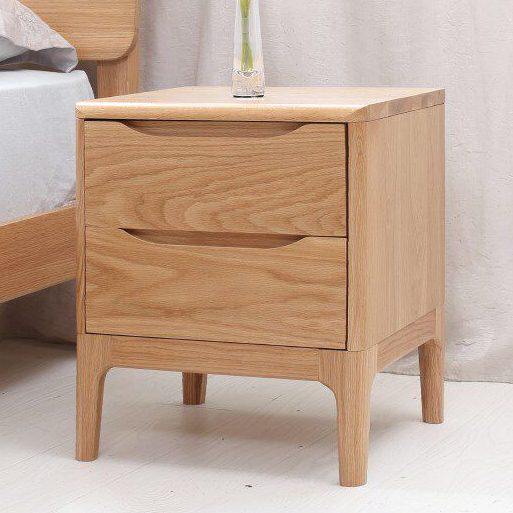 北欧现代家具日式小床头柜半岛系列全实木灯桌橡木边几二抽斗柜