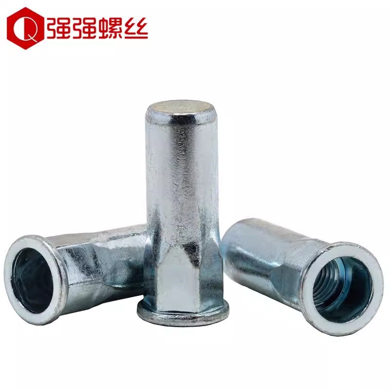 304不锈钢盲孔平头半六角拉铆防水母拉铆螺母M4RM5M6M8M10