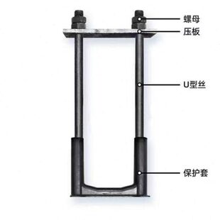 U型螺栓预埋件悬挑架钢丝绳吊钩光伏卸料平台工字钢方型吊环卡扣