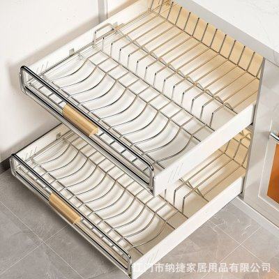 厨房碗碟收纳架橱柜内置物架抽屉式拉篮抽拉碗篮碗盘碗架碗柜l1,厨房/烹饪用具,厨房抽屉置物架,淘宝优惠券,粉丝福利购,淘宝优惠卷