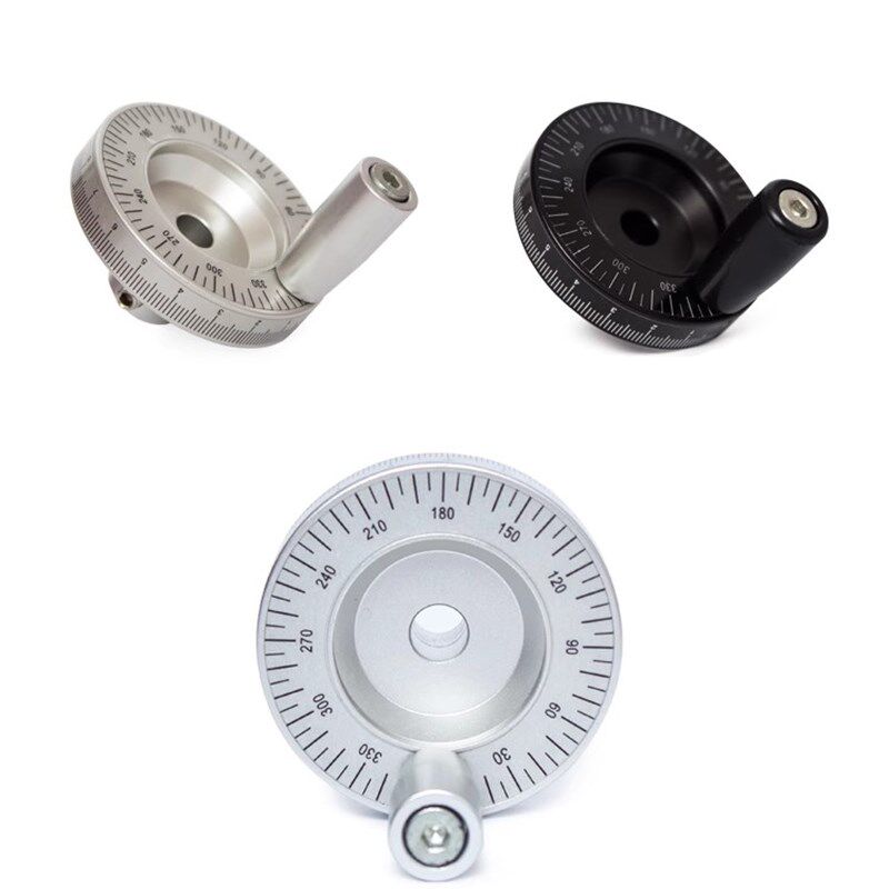 直线模组滑台刻度手摇手轮手柄A手动专用金属手轮激光刻度带角度