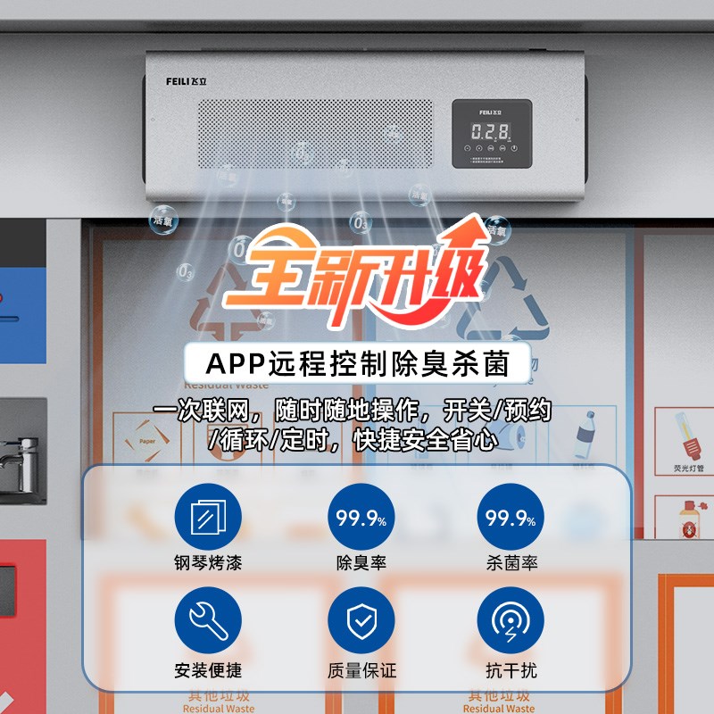 【飞立】垃圾房除臭机公厕卫生间食品厂臭氧消毒机壁挂式除味机器