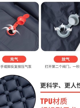 PACOONE自动充气床垫户外露营帐篷睡垫加厚便捷式气垫单人防潮垫