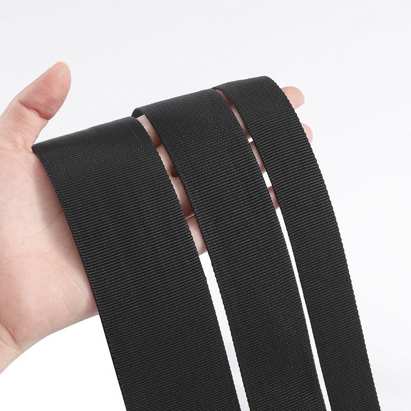 自产自销3.8cm宽黑色美国纹加厚高空作业爬山攀登安全绳织带