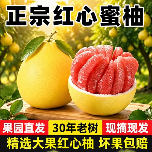 正宗红心蜜柚30年老树现摘现发
