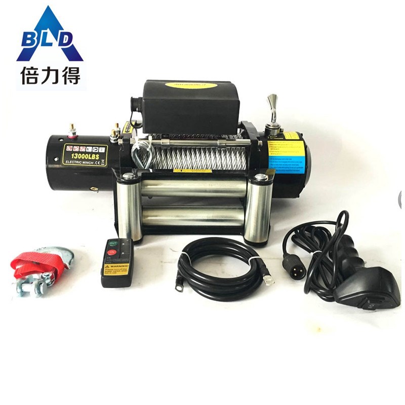 电动绞盘13000lbs车载工具12V24V牵引救援工具电动卷扬机钢丝绳