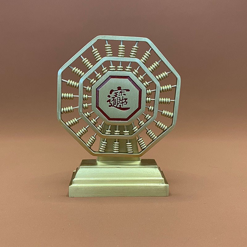 铜算盘摆件招财客厅办公室书房玄关酒柜家居装饰品风车算盘转转