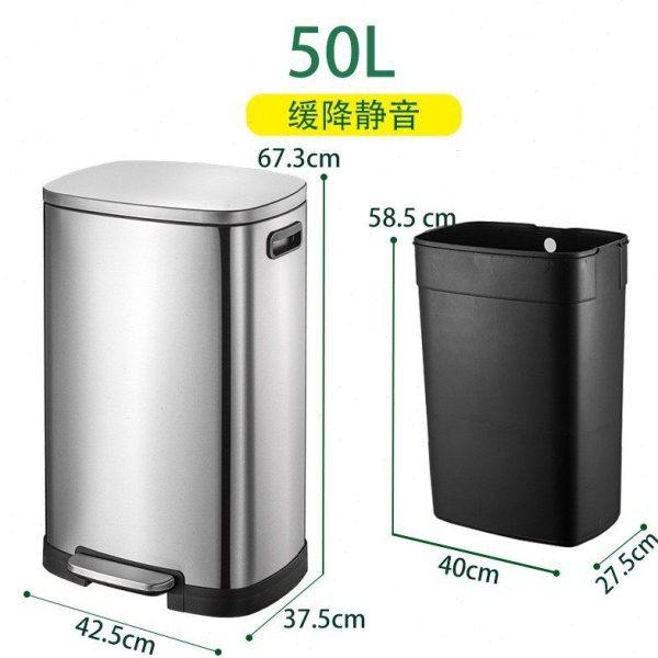 家用厨房垃圾桶脚踏式30L不锈钢大号商用室内公室大容量翻盖50L,家庭/个人清洁工具,感应垃圾桶,淘宝优惠券,粉丝福利购,淘宝优惠卷