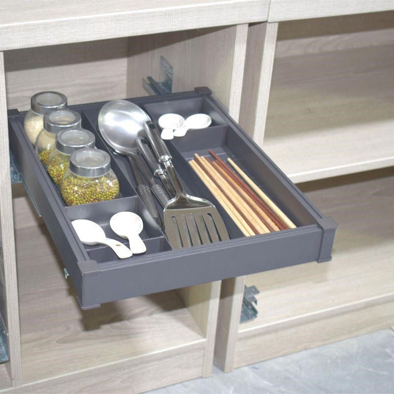 。橱柜工具超薄拉篮抽屉单层厨房刀叉筷子分格篮置物架洗碗机收纳
