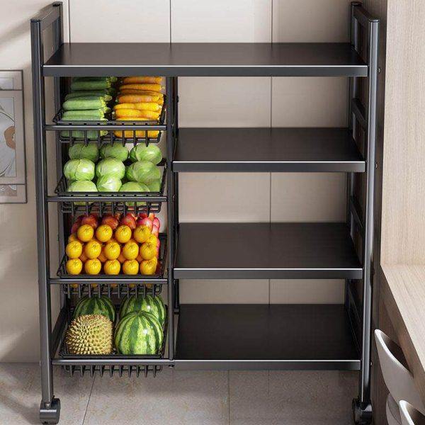 厨房蔬菜篮子置物架落地多层收纳架多功能微波炉烤箱货架储健之章,厨房/烹饪用具,果蔬置物架/篮/框,淘宝优惠券,粉丝福利购,淘宝优惠卷