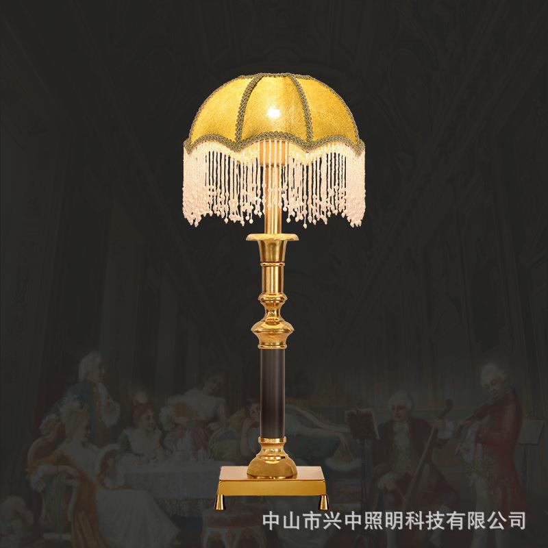 法式全铜复古装饰台灯欧式别墅客厅台灯卧室床头灯宫廷别墅书房灯