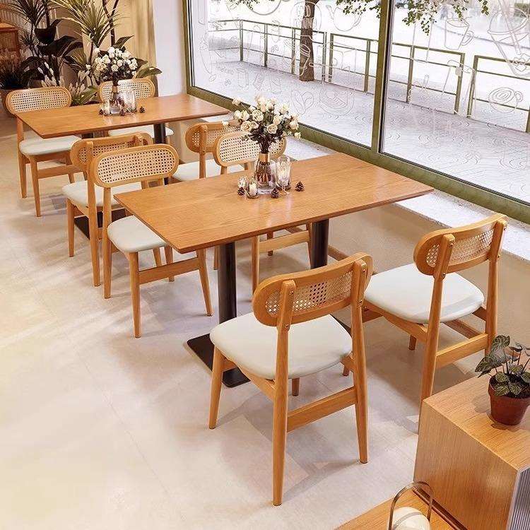 东南亚风餐厅桌椅港式茶餐厅早茶店餐椅咖啡厅奶茶店复古桌椅组合