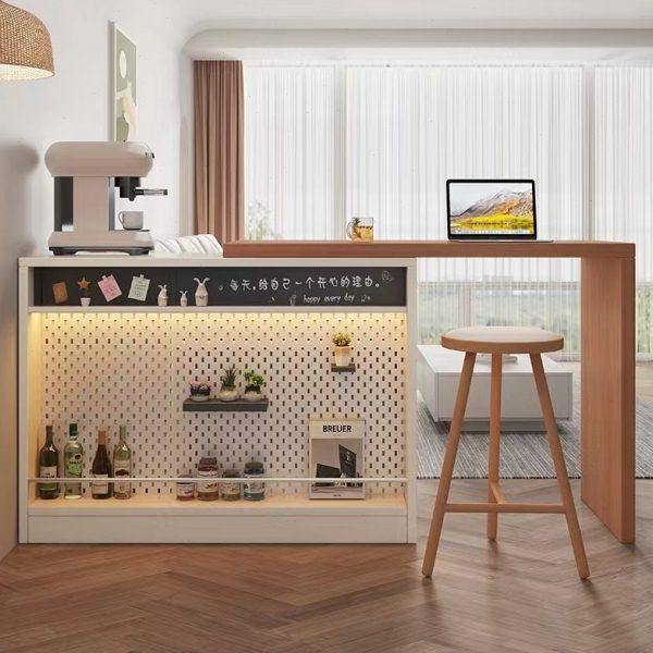 伸缩酒柜吧台一体餐边柜小户型简约家用客厅长条桌间厅柜沙发隔断