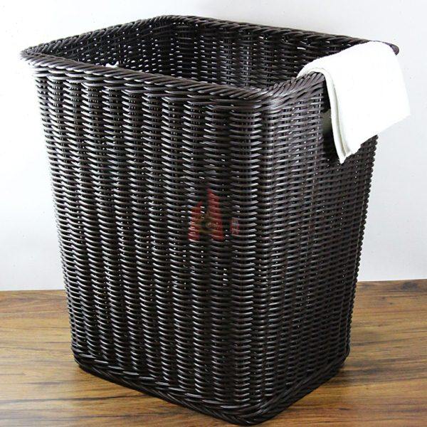环保PP仿藤编织篮黑色方形毛巾筐脏衣篮布草筐收纳桶可水洗防潮霉,收纳整理,脏衣篮,淘宝优惠券,粉丝福利购,淘宝优惠卷